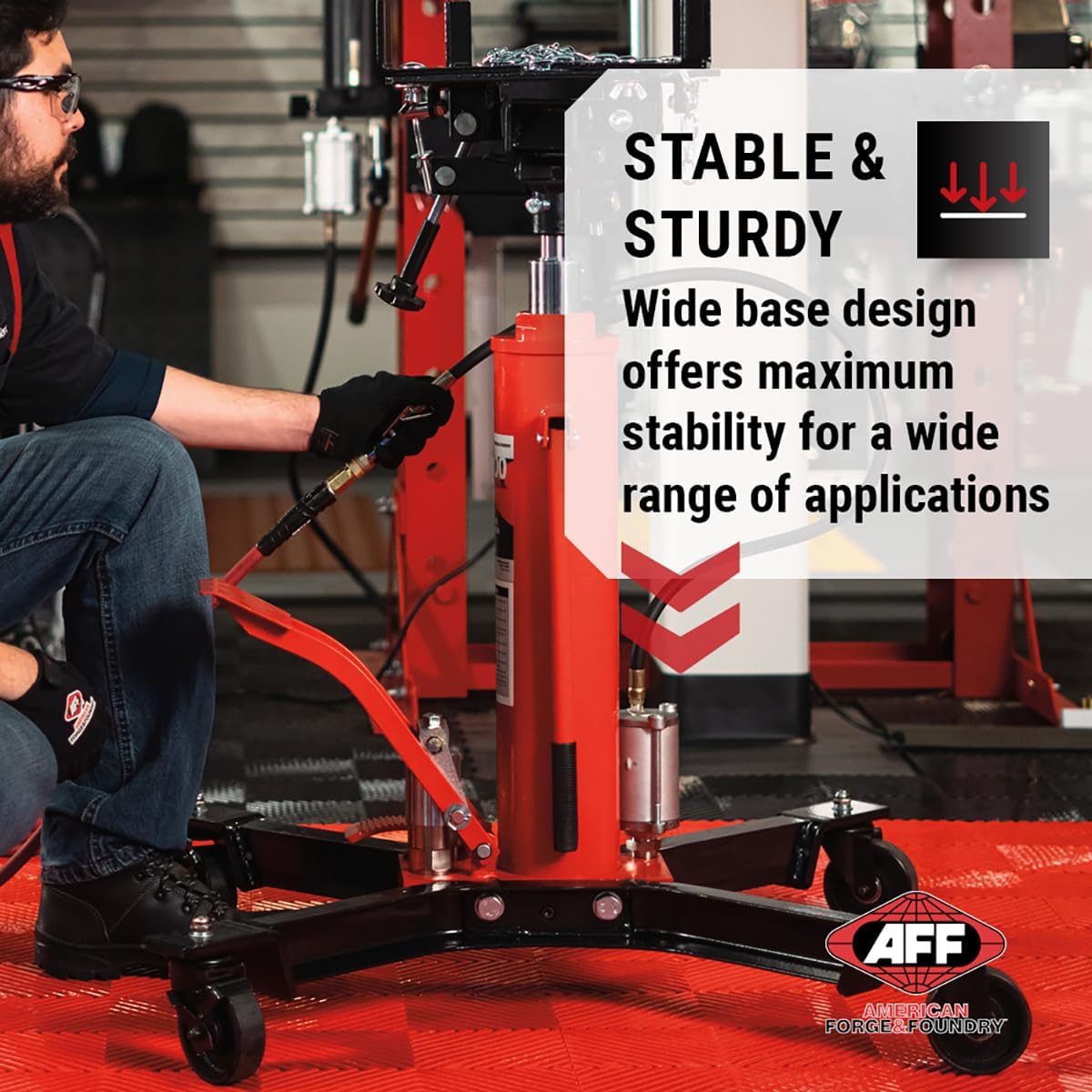 AFF Telescoping Transmission Jack - Truck Transmission Floor Jack with Universal Head and Wide Base (Multiple Weight Capacities)