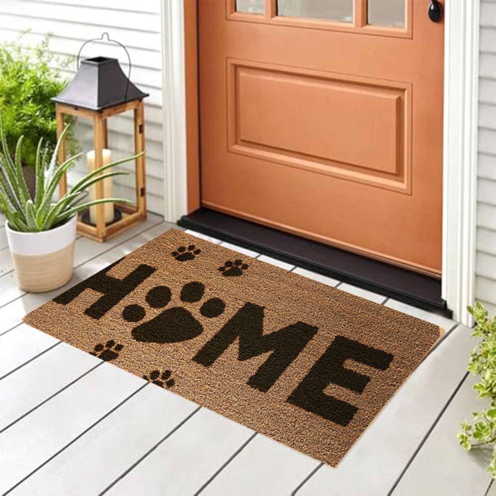Tapis d'entrée rustique en fibre marron très résistant pour trappeur à domicile et bureau, 45,7 x 76,2 cm
