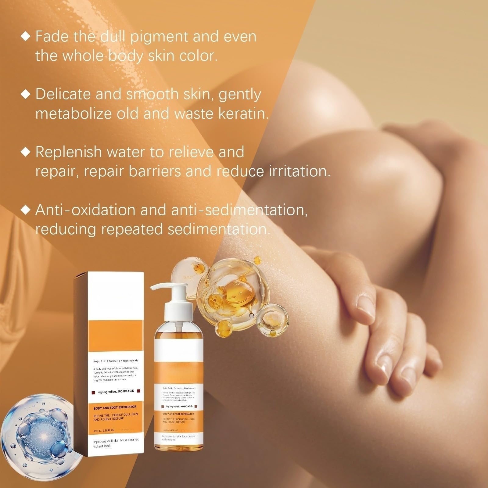 Siero Corpo & Piedi con Curcuma e Acido Kojico — Liscio, Idrata e Illumina la Pelle