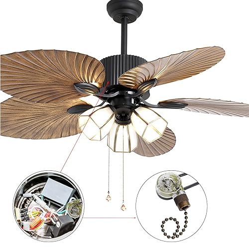 Miniatura 10 de Zing Ear ZE-109 - Juego de 3 interruptores de cadena de tracción para ventilador de techo, interruptor de luz de dos cables, interruptor de cadena