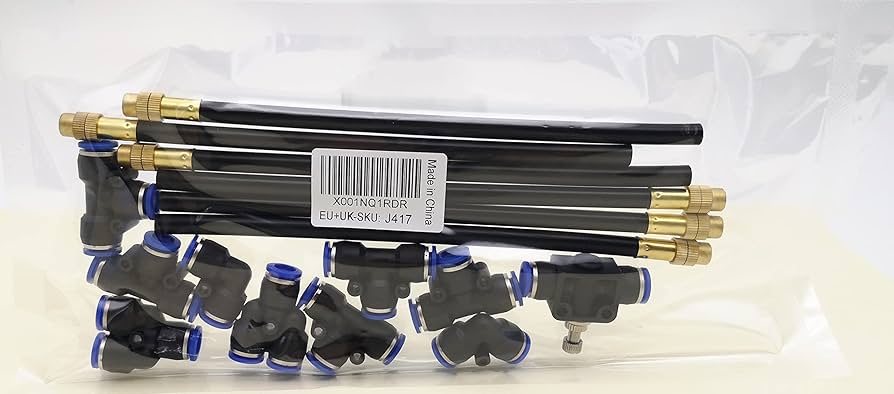 CESFONJER 5m PE Air Hose Pipe Tube Kit, With 6pcs Quick Spray Head