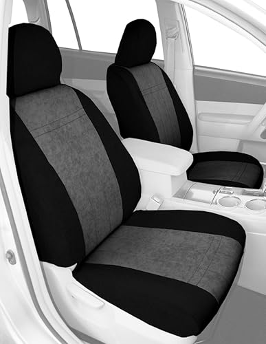 CalTrend Funda de asiento de cubo delantero para modelos seleccionados de Nissan Cube - Supersuede (gris claro/negro)