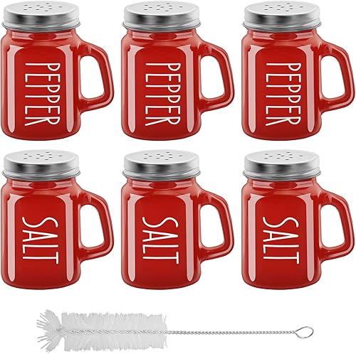 Miniatura 10 de 2 botellas de vidrio para especias de 4 onzas, saleros, botellas de especias para el hogar, salero y pimentero, tarro de condimentos multiusos para