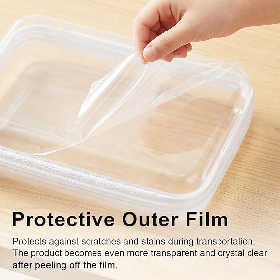 HOUYEE 3 Pack Clear Hard Shell Zipper Case (M,L,XL)
