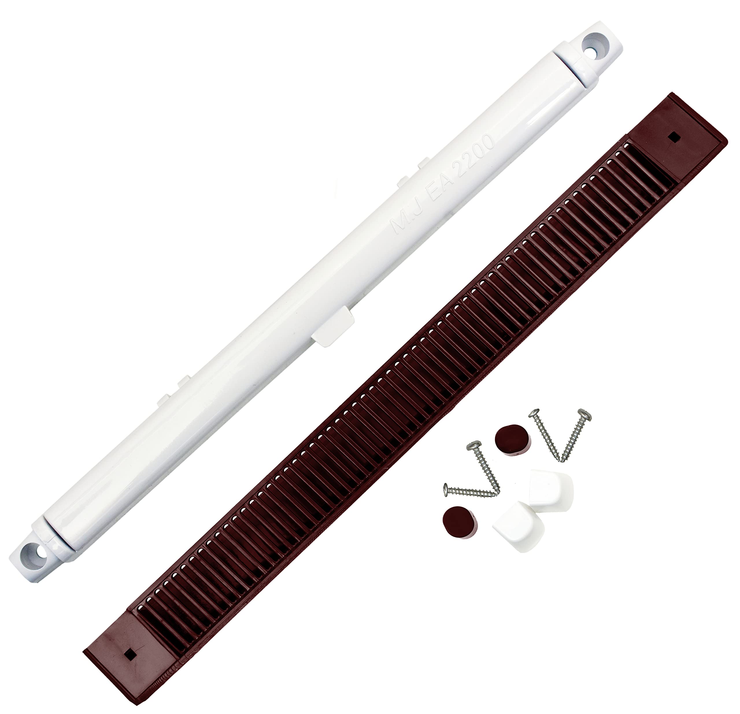 M.J 264mm EA2200 MJ2000 Trickle Slot Vent for uPVC, Timber, Vinyl and Aluminium Window Prevents Condensation, Damp & Mould by Air Ventilation Adjustable Flap (1, White Inside Brown Outside)