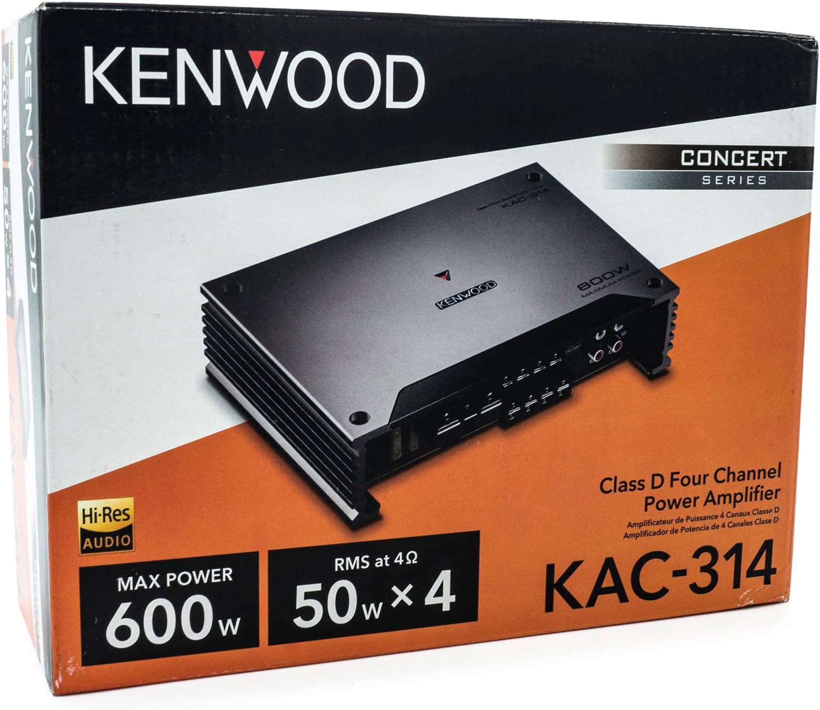 Kenwood KAC-314 Class D Multichannel Amplifier with Variable Crossovers (Certified Refurbished)