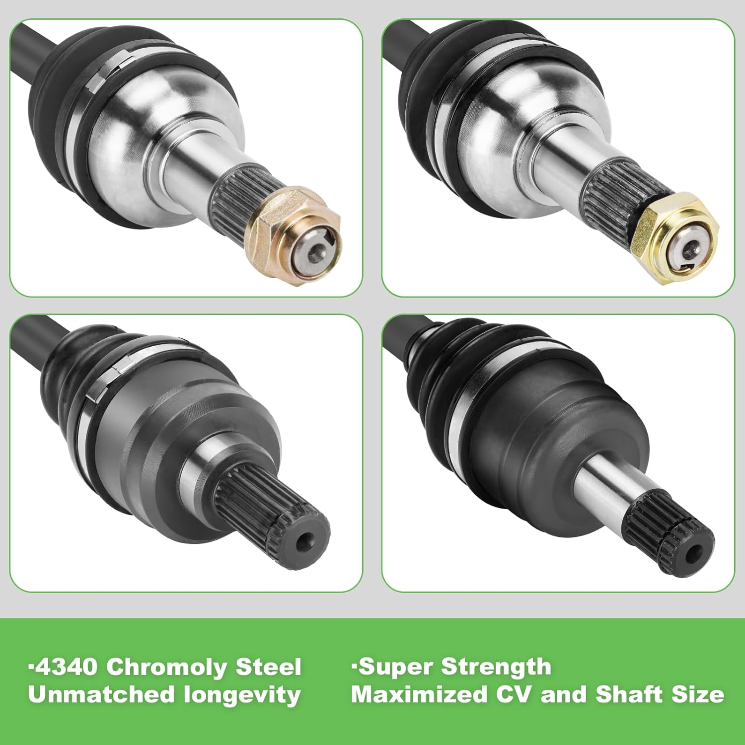 Front Rear Left Right CV Axle Drive Shaft & Bearings for Suzuki KingQuad 450 500 750 LTA450 LTA500 LTA750X King Quad ATV Axle Replacement-4PCS