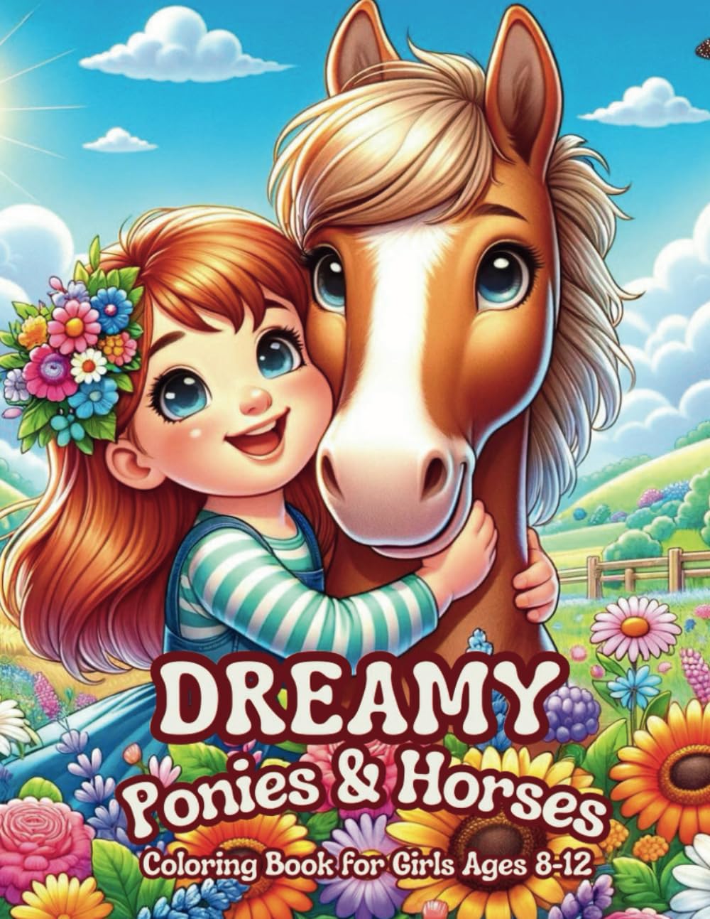 Dreamy Ponies and Horses - 50 Coloring Pages for Girls Ages 8-12: Explore Horse and Pony Designs for Artistic Fun and Skill Development