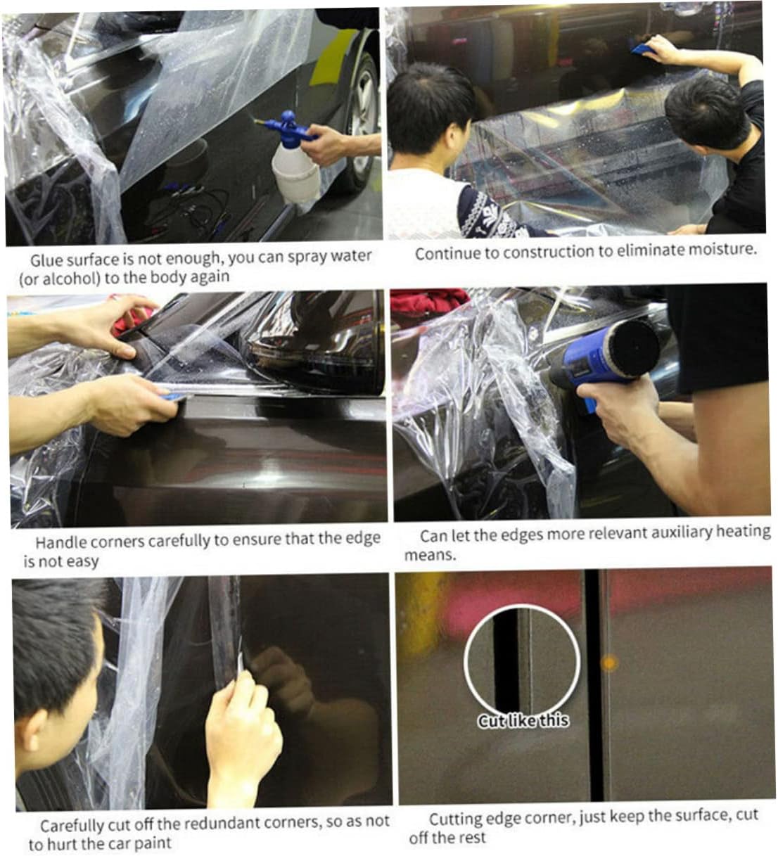 MAGICLULU 1Pc Transparent Auto Protective Film Clear Scratch Sticker for Vehicle Paint Protection Easy to Install Durable Invisible Auto Film