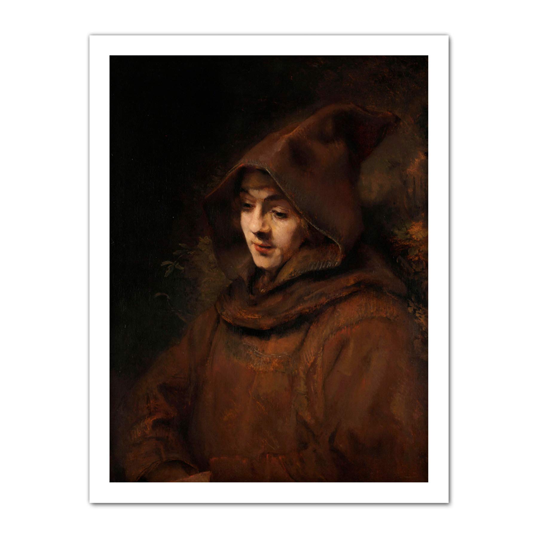 Artery8 Rembrandt Titus Van Rijn In Monks Habit Portrait Artwork Framed Wall Art Print 18X24 Inch
