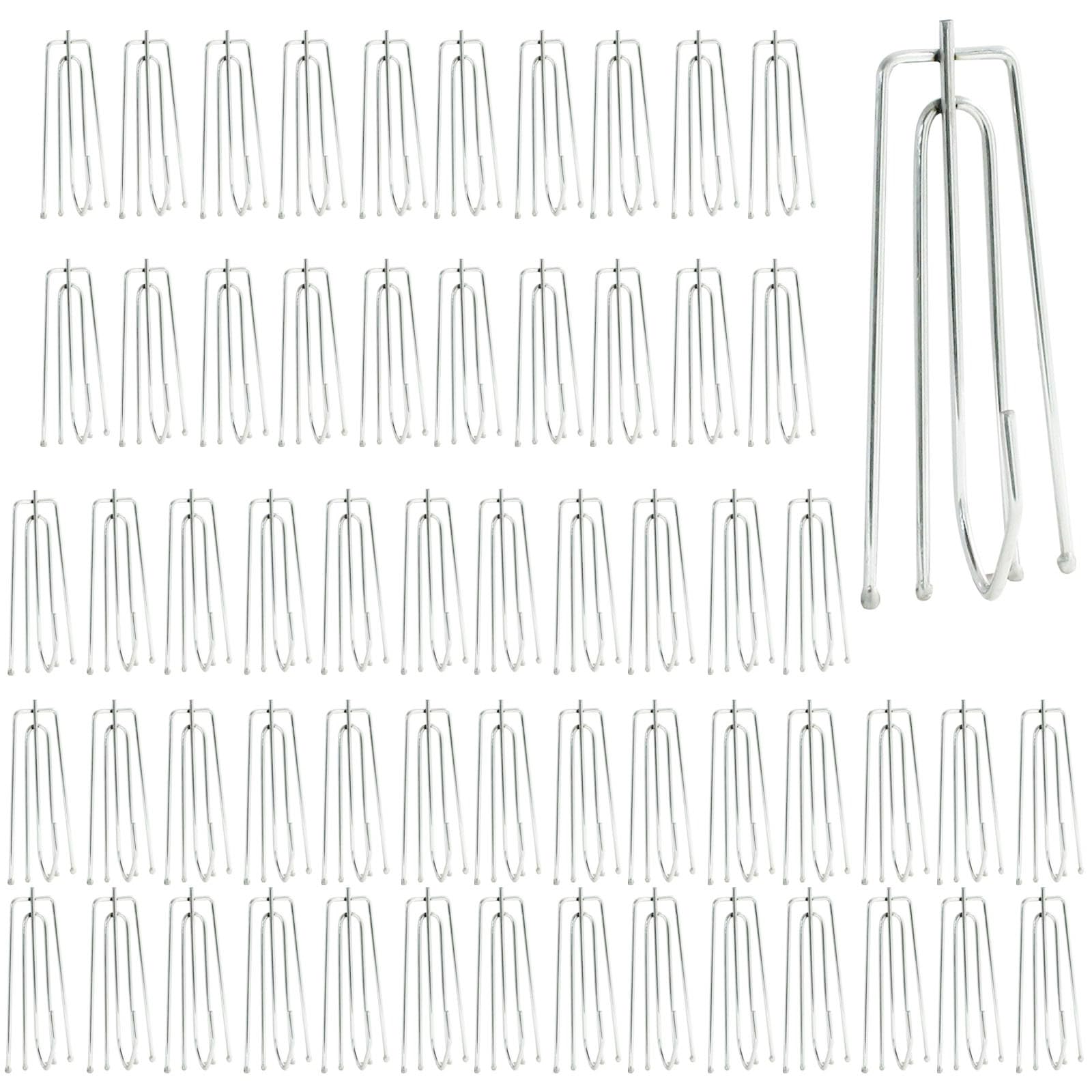 APGLSXY Stainless Steel Drapery Hook and Pin for Pleated Drape 4Prongs Pinch Pleats Clip Traverses Pleater 4End Curtain Hangers Stainless Steel Curtain Pleats Hooks