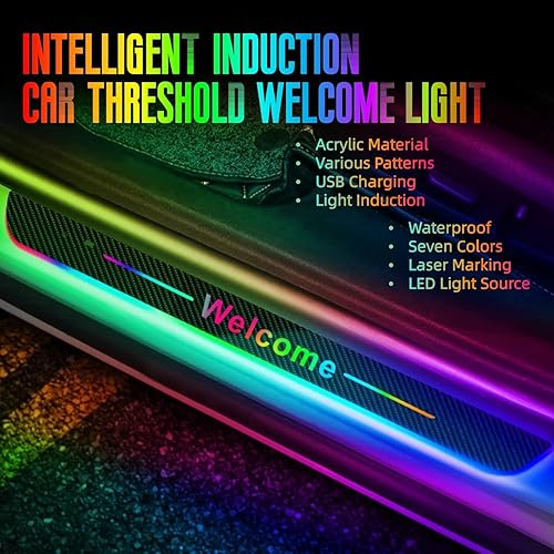 Miniatura 2 de Luces LED para umbral de puerta de automóvil, luces de cortesía personalizables para puerta de automóvil, regalos de cumpleaños para hombres y