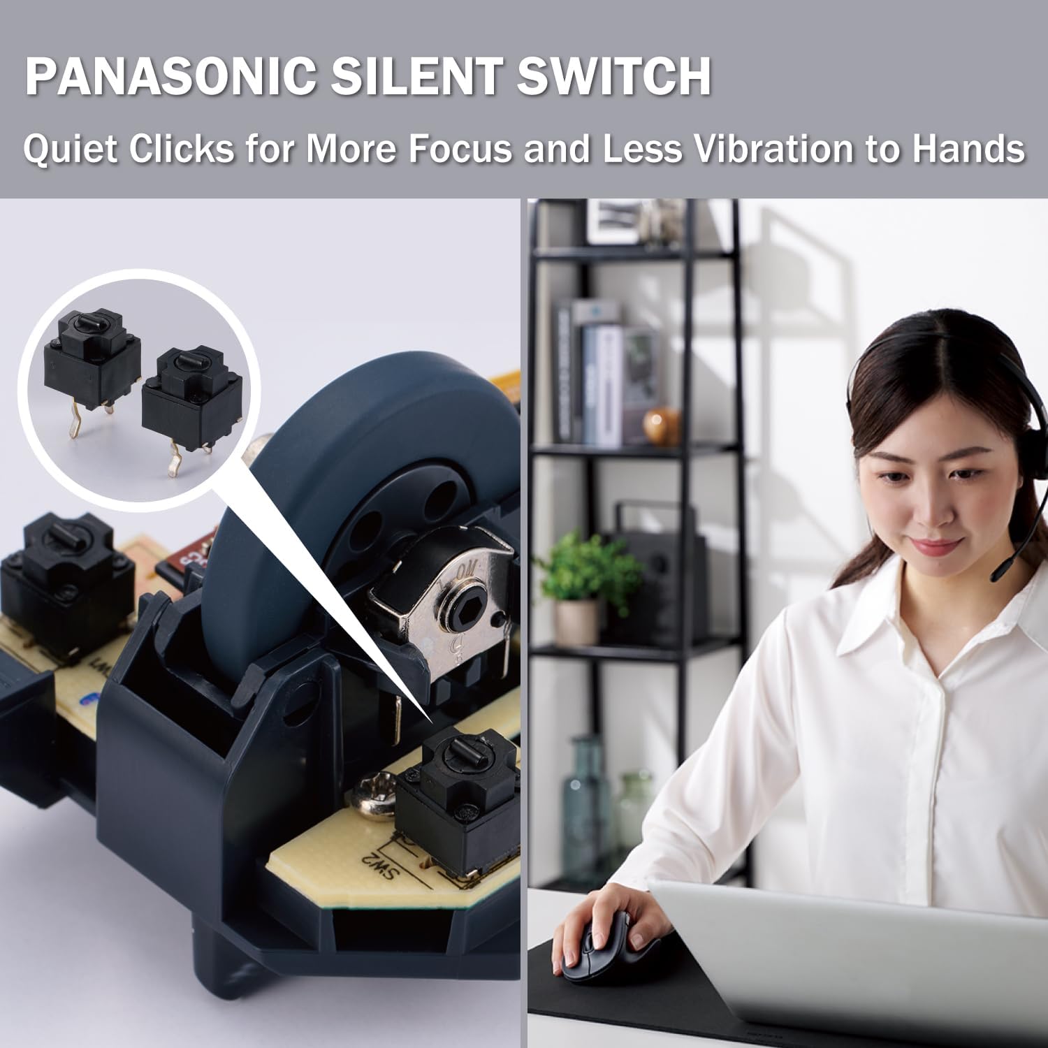 ELECOM Wireless Ergonomic Shape Mouse, 2.4GHz with Mini USB Receiver, Silent Click, Right Hand 2000DPI, 5 Buttons, Optocal Sensor, Compatible with PC, Mac, Laptop, EX-G, Msize Black (M-XGM30DBSKBK)