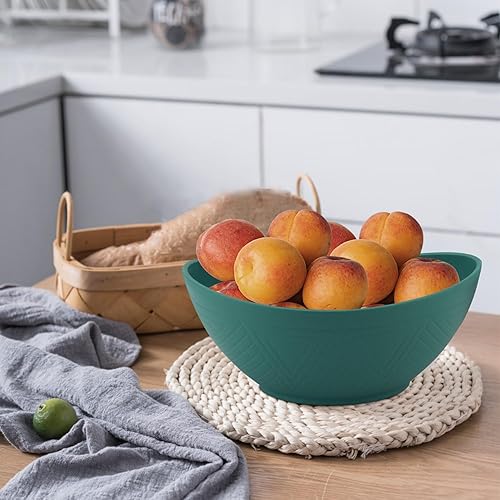 Miniatura 5 de PYRMONT Tazones de sopa, cuencos de paja de trigo, juego de 4 cuencos de ensalada irrompibles de 65 onzas, cuencos de cocina apilables para servir,