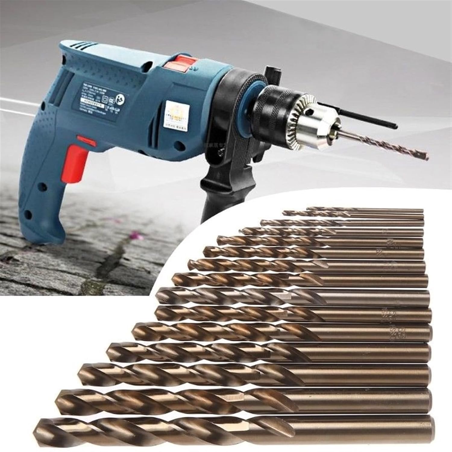 15Pcs Cobalt Drill Bits for Metal Wood Working M35 HSS Co Steel Straight Shank 1.5-10mm Twist Drill Bit Power Tools Drillforce