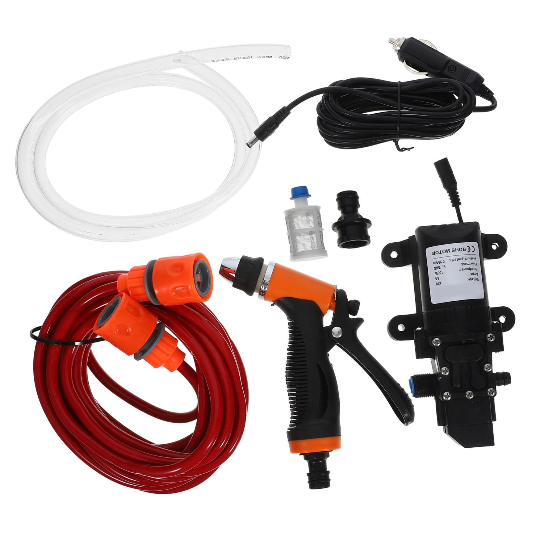 Pompa Aumento Pressione Acqua 12v Idropulitrice Manuale Portatile in Plastico e Rame per Lavaggio Auto e Pulizia Bici Funzionamento Facile ed Efficiente per Uso Quotidiano e Fai