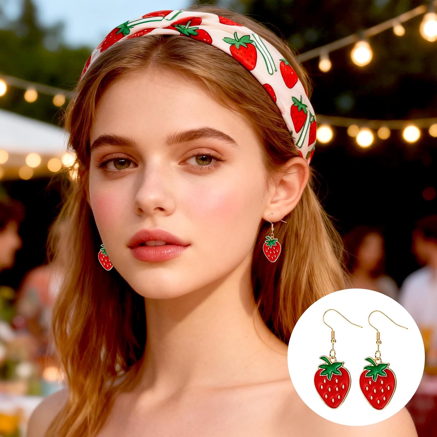 Strawberry Earrings Enamel Strawberry Dangle Drop Earring for Women Fruits Earrings - Image 6