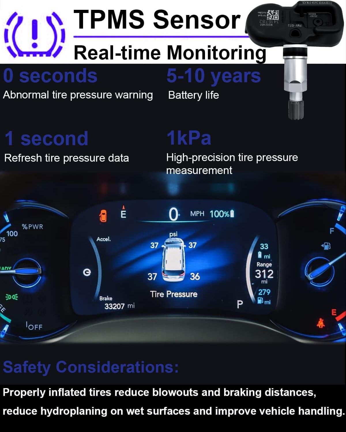 315MHz Programed TPMS Sensor PMV-107J for:-Toyota Camry Corolla