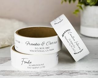 Return Address Labels Personalized, 50-500 Labels per Roll, 2.6" L x 0.75" H - White Matte Finish Personalized Address Labels - Made in USA Return Labels Self Adhesive - Perfect Custom