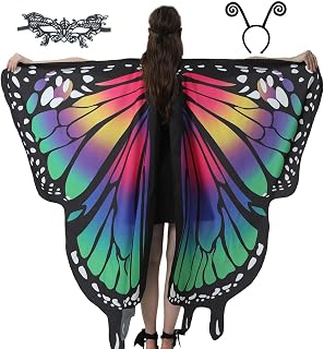 Xale Borboleta | borboleta extravagantes para mulheres - Fantasia fada feminina ambos os lados borboleta xale fantasia halloween acessório fantasia Nanyaciv