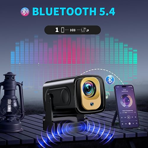 Miniatura 6 de Proyector Enfoque automático y 1080P nativo y aplicaciones integradas Mini proyector portátil 1080P, 4K Full HD con WiFi 6 y Bluetooth 5.4, enfoque