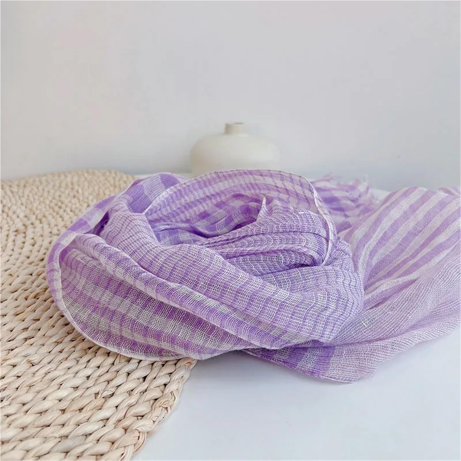 2 piezas de bufandas de lino transpirables for mujer for primavera y verano, bufandas de primavera Para Mujer