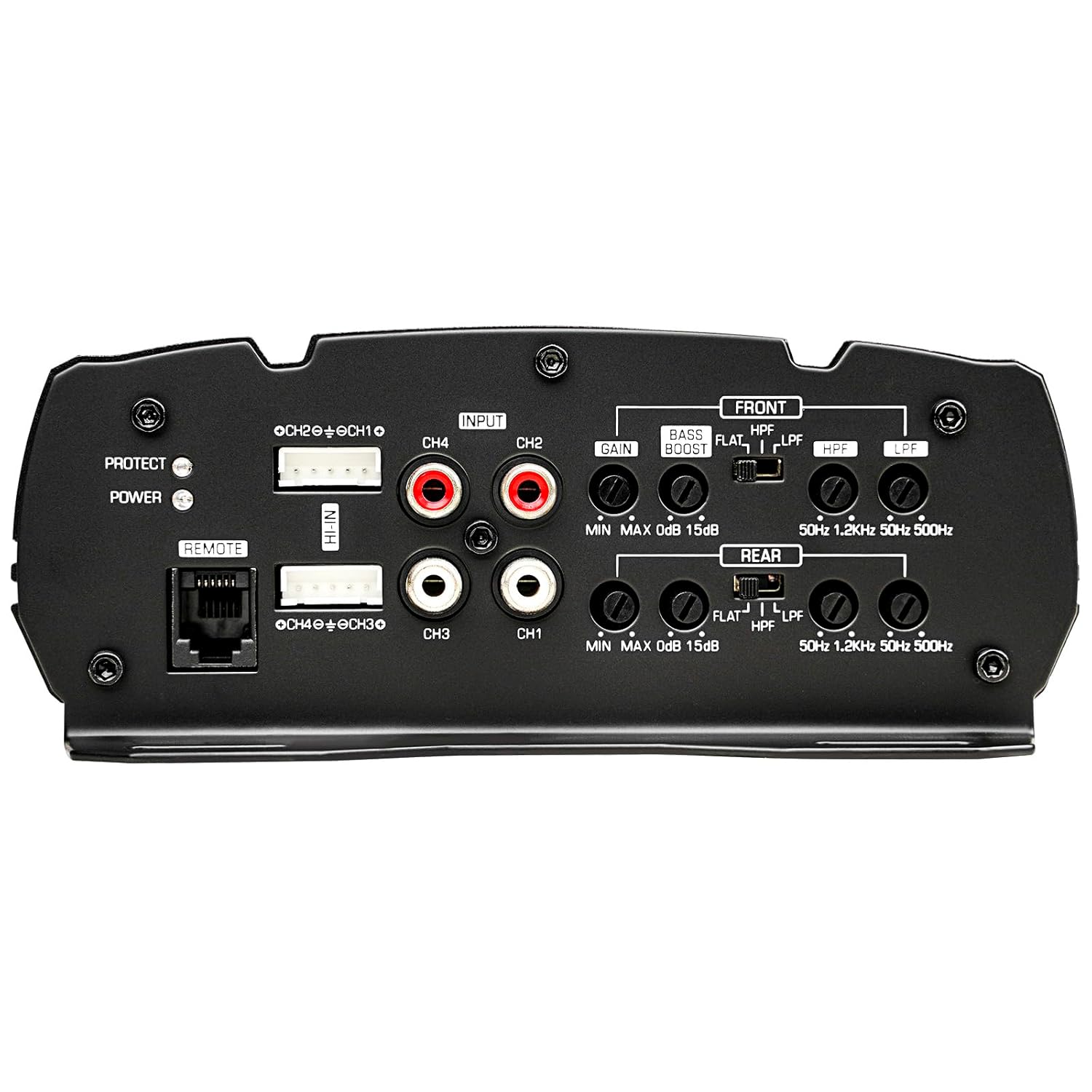 Audiopipe Mini Class AB Mosfet Power Amplifier (APMQ-4095), High Performance, 4 Channel, 1300W, Compact Design, MOSFET Circuitry, Low-Pass/High-Pass Filter, Reliable Protection, Remote Bass Knob