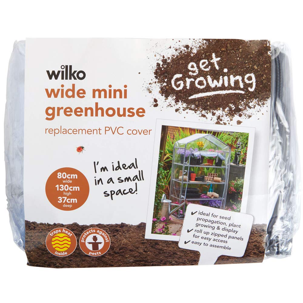 wilko PVC 4 Tier Replacement Greenhouse Cover Mini with Traps Heat
