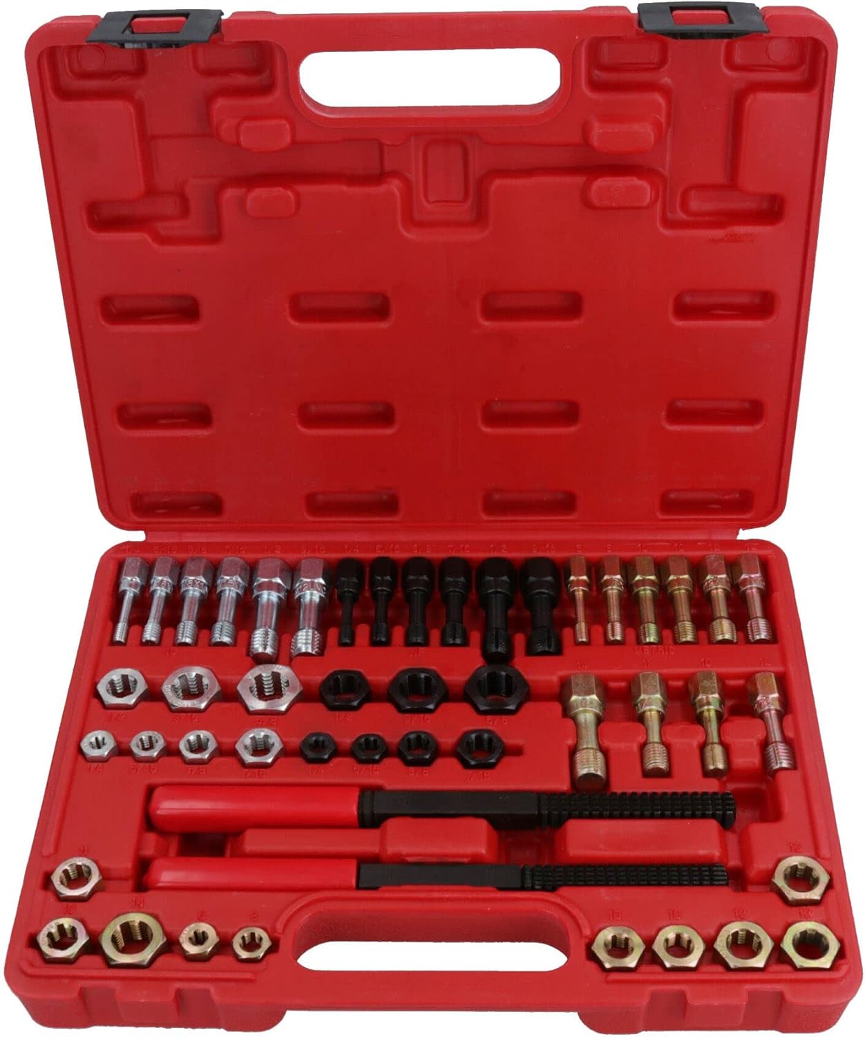 48pc Metric + Imperial UNF UNC Rethread Tap + Die Kit M6 - M14 1/4in - 5/8in