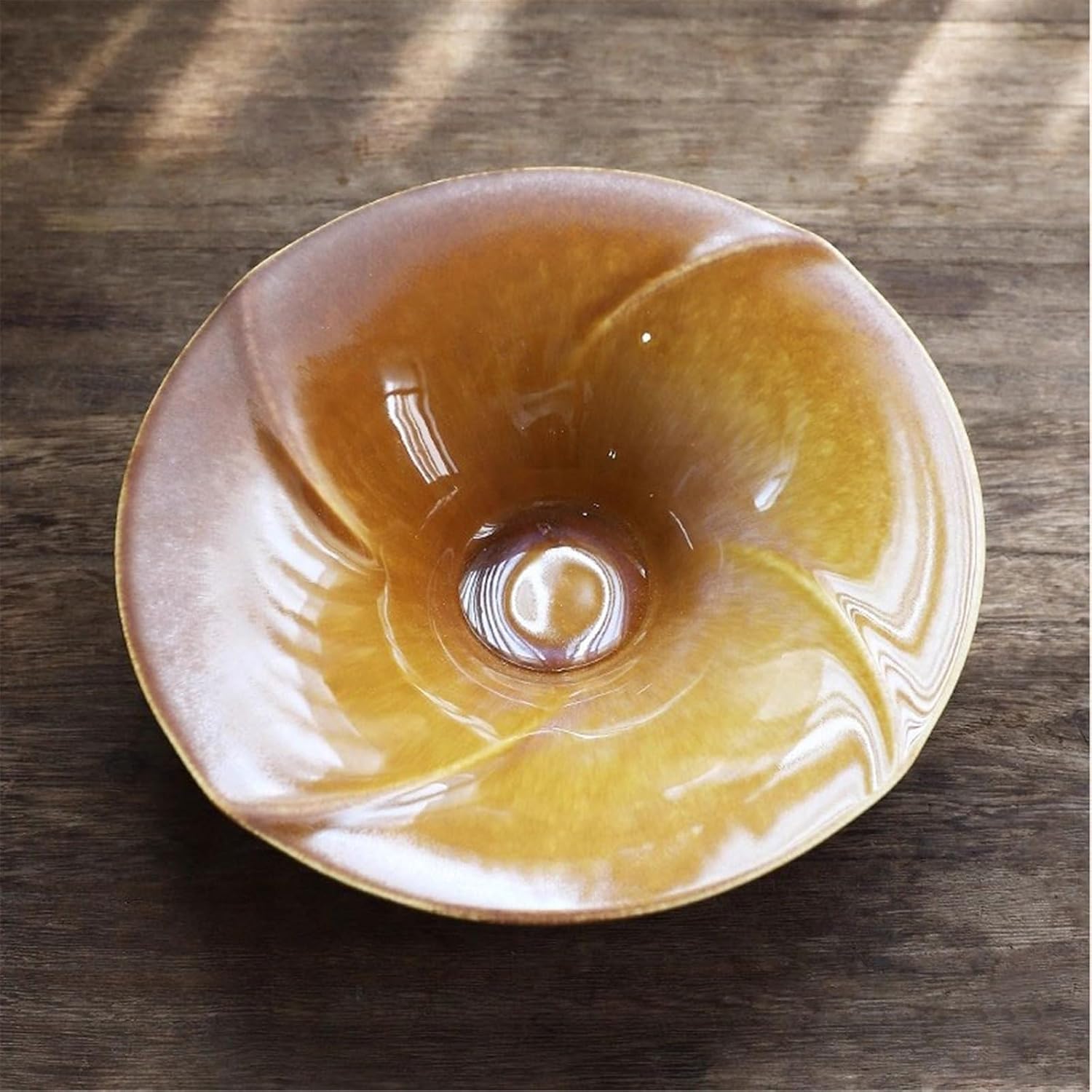 Ikebana Vase Tabletop Retro Ceramic Round Saucer with Kenzan Floral Arrangement Tray Flower Arrangement Pot