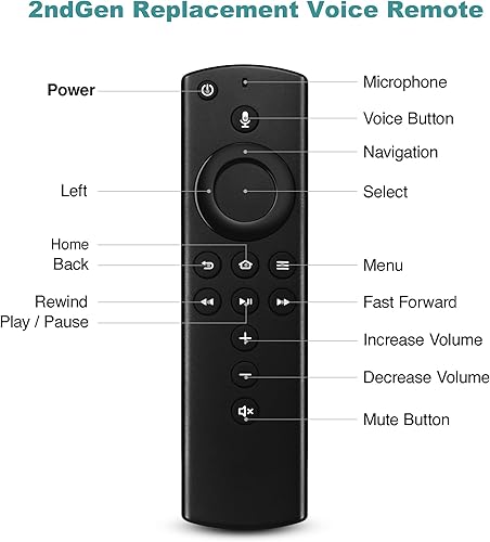 Miniatura 2 de L5B83H - Control remoto de repuesto de voz de 2 generación, apto para Fire AMZ Smart TVs Stick de 2 generación, Smart TVs Cube de 2 generación,