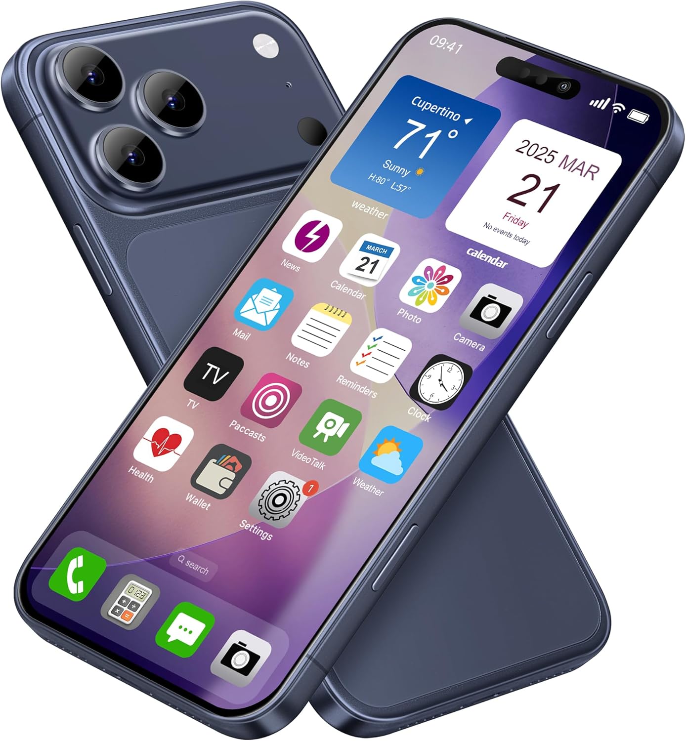 Display Fake Toy Phone Mobile Phone Metallic Model Non-Working Replica 1:1 Phone for Phone 17 Pro Fake Toy, 17 per Blue Colour Screen