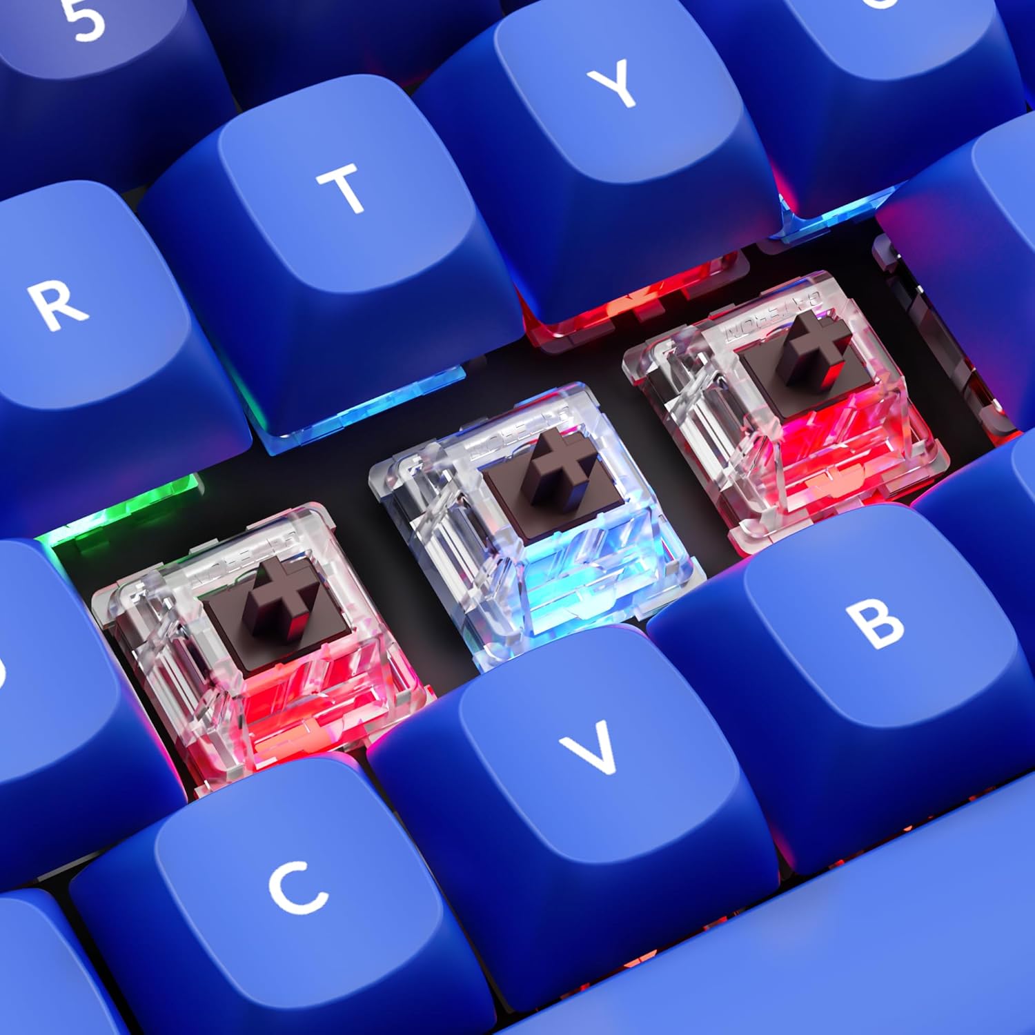 Keychron Q7 Wired Custom Mechanical Keyboard, 70% Layout QMK/VIA Programmable Macro with Hot-swappable Gateron G Pro Brown Switch Double Gasket Compatible with Mac Windows Linux - Navy Blue A