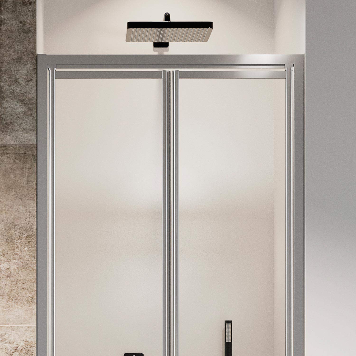Idralite Porte de Douche 70CM H185 Verre Transparent Ouverture Saloon avec 2 parois pivotantes Mod. Clint