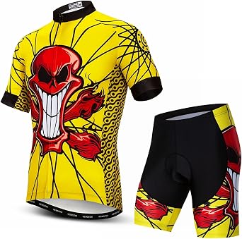 Cycling Jersey Shorts Set Padded Men Bike Top Suit