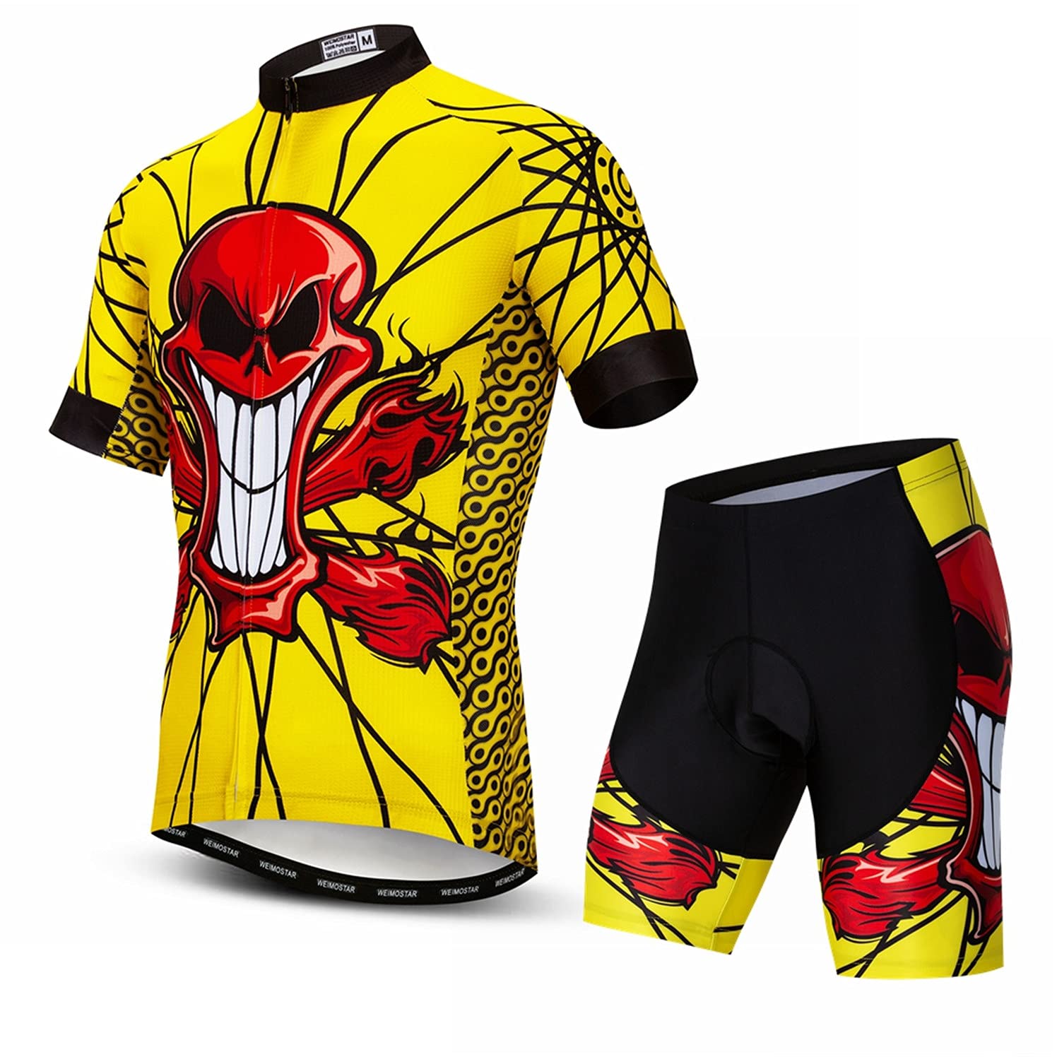Weimostar Radtrikot Shorts Set gepolsterter Herren Bike Top Anzug