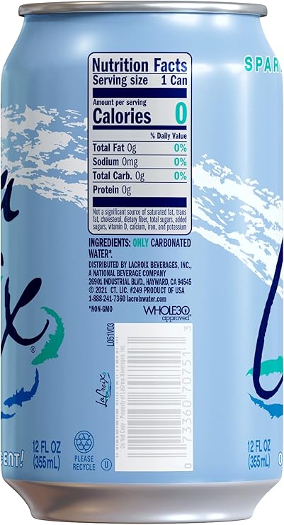 ماء لاكروا المتلألئ ، نقي ، 12 Fl Oz ( عبوة من 8 )