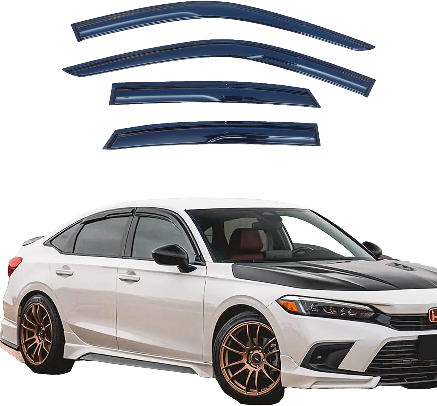 しろ様　確認用 ブラックウィンドウバイザー ホンダシビックセダン2022-2023対応 Hon