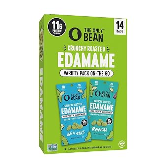 The Only Bean Crunchy Roasted Edamame Variety Pack Snack, 14 Bags pack of 2