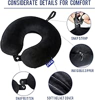 Vista 66 de Fabuday Memory Foam Neck Pillows for Travel - Airplane Pillows for Sleeping with Attachable Snap Strap Soft Washable Cover, Flight Pillow for Pink