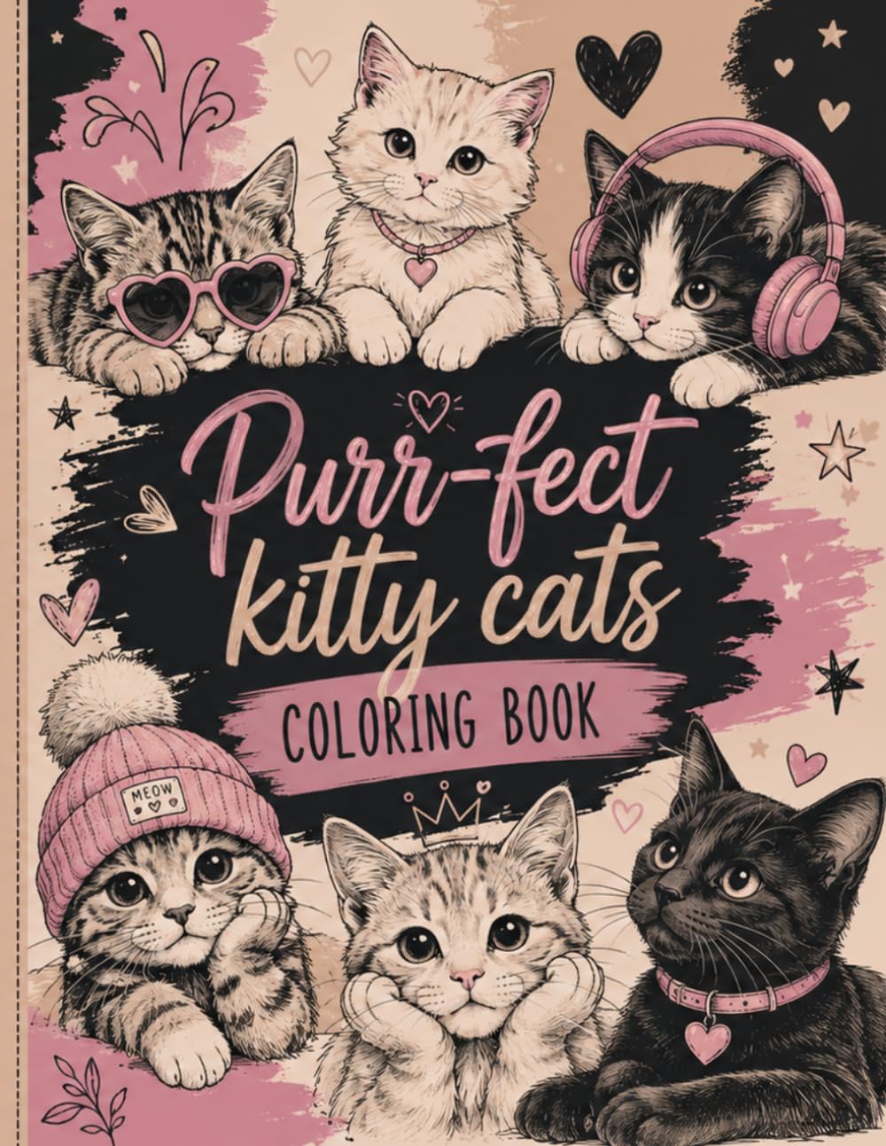 Purr-fect kitty cats COLORING BOOK