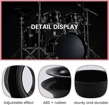 Drum Enhancer ABS Rubber Drum Kick Enhancer with Black Port Hole Protector,Mic Hole Drum Head,Black, 500147201A3
