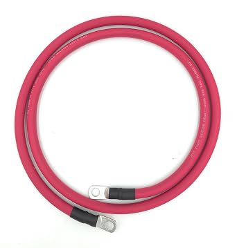 End Game 6 AWG Gauge Premium Battery Cables, Made in The USA, Positive or Negative, Red or Black, Replacement Battery Cables for Car, Truck, RV, Solar 3ft 3/8" Lugs, Red