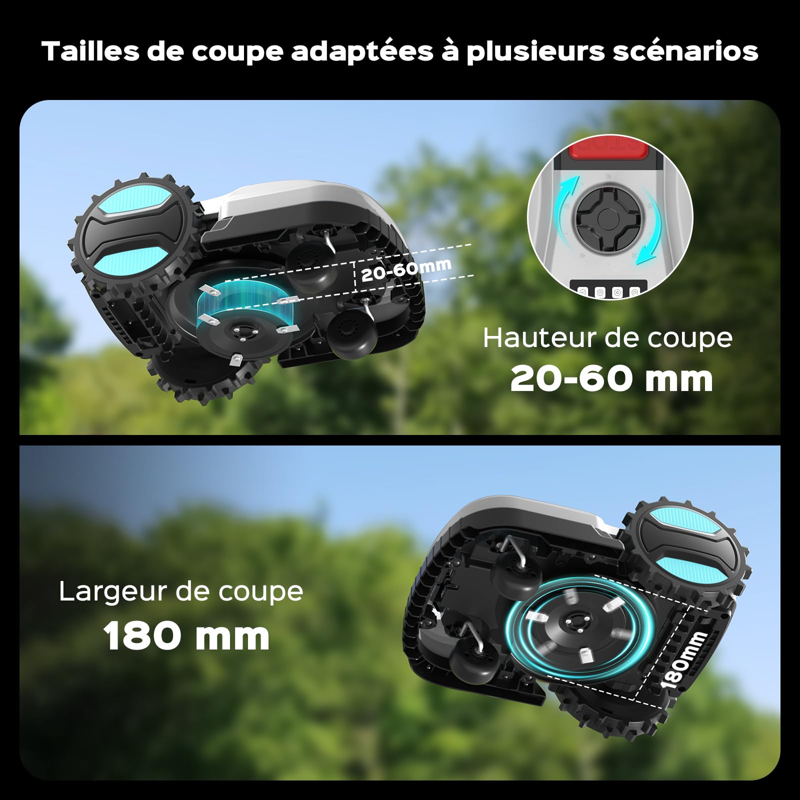 YARDCARE E400 Robot Tondeuse avec Contrôle Via App — vue 3