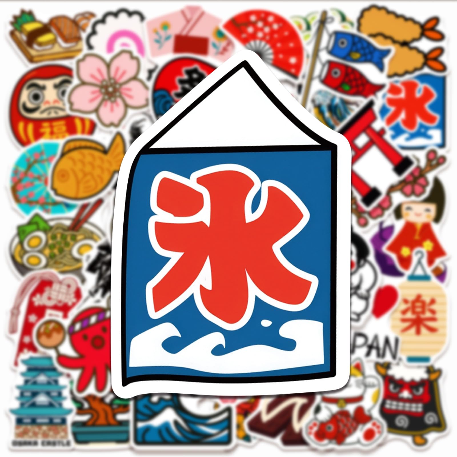 Japan Travel Stickers 50 Pcs Vinyl Waterproof Decal for Laptop Water Bottle Phone Car Window Bike Motorcycle Stakeboard Scrapbook Japanese Traditional Culture Sticker Gifts (Travel)