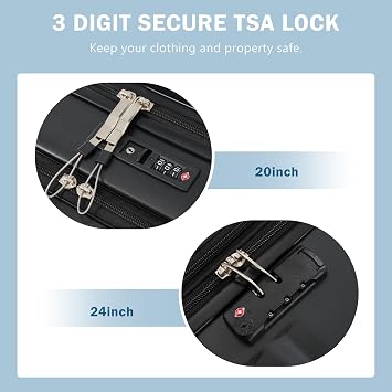 Hard shell front opening luggage set 3 Piece with USB port,Expandable Luggage with Handle Bag Spinner Wheels TSA Lock