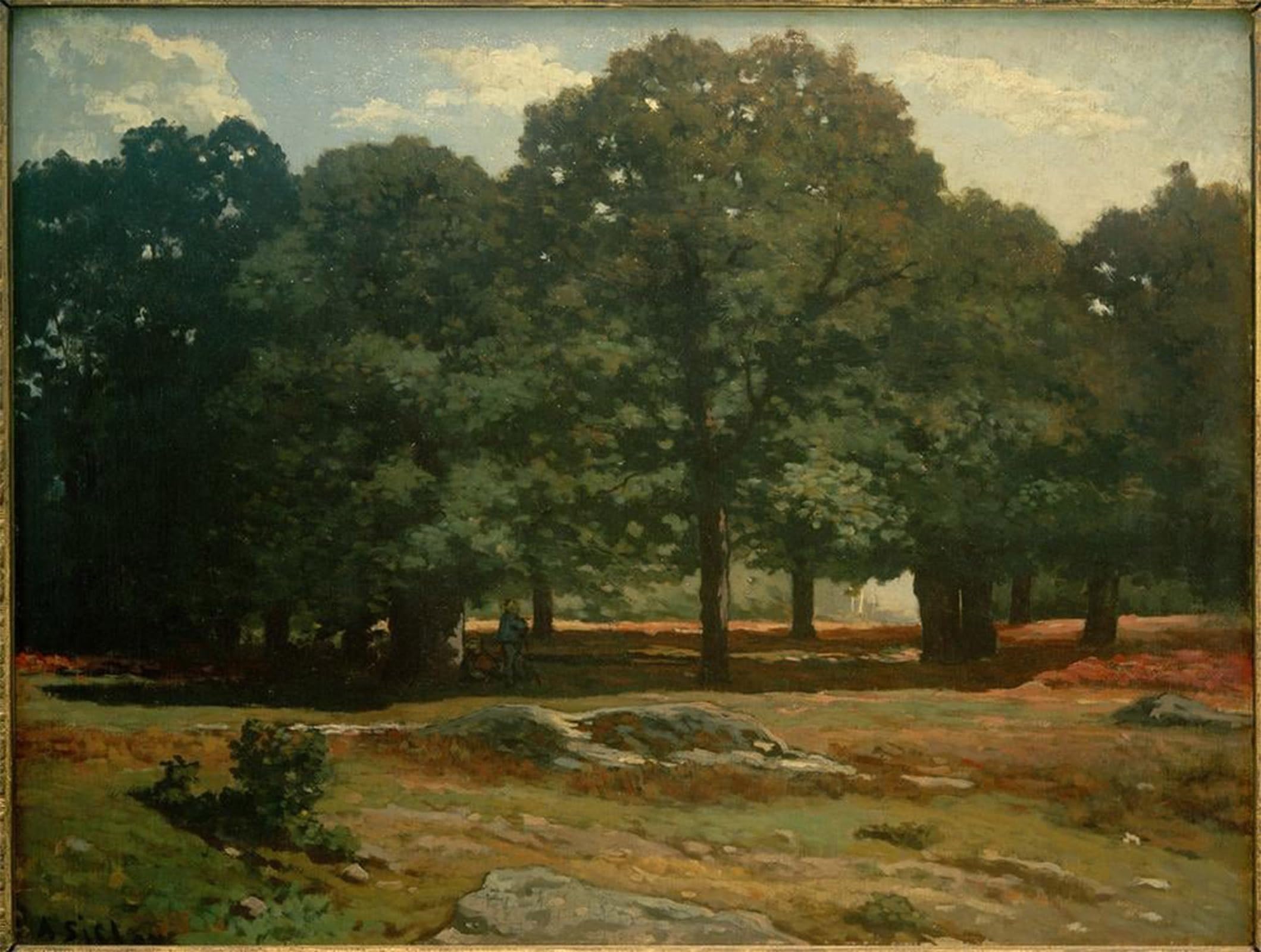 SERENDIPITP Vintage Picture Print on Canvas Wall Art Poster Chestnut Alley At Celle Saint Cloud by Alfred Sisle Artwork Print Poster for Wall Decor 60x90cm