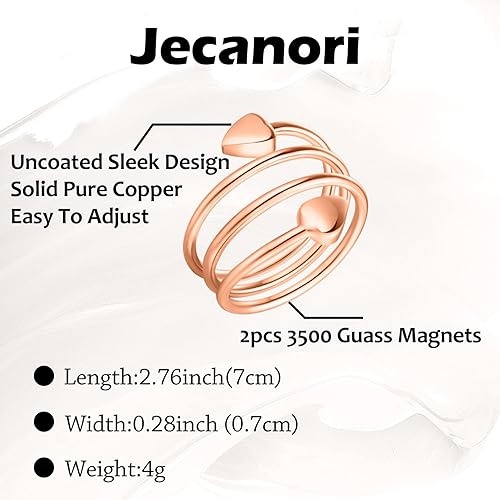 Miniatura 21 de Jecanori Pulseras de cobre puro para mujer, pulseras ultra magnéticas para mujer con 3500 imanes Gauss, regalo de joyería de cristal para el día