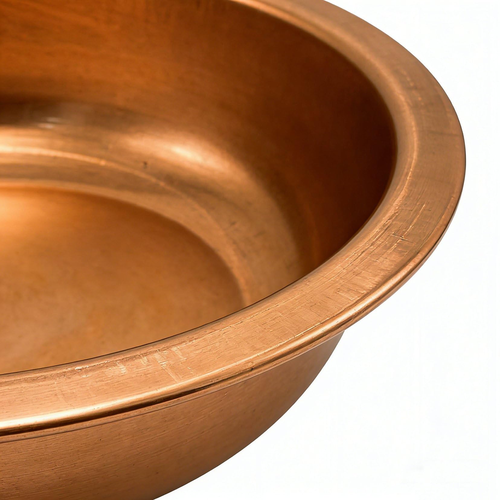 Pileta de cobre puro engrosada dorada, pileta de cocina redonda y grande, pileta de lavado para artículos y regalos de boda, cuenco multiusos para lavar los platos en el hogar 40cm
