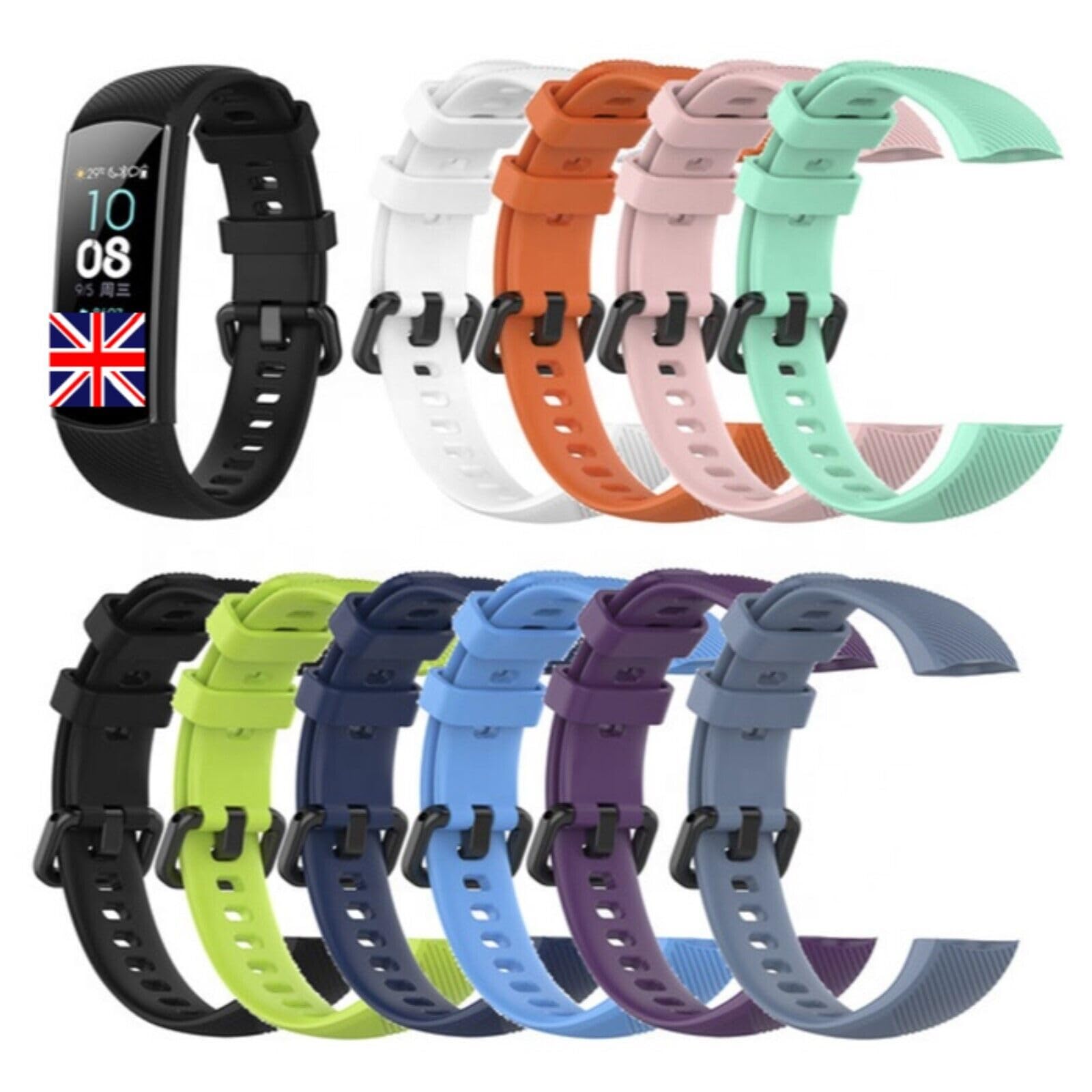 Panda Bobo For Huawei Honor Band 4/5 Wrist Watch Replacement Silicone Sport Watch band Strap (Pack B - 3 Straps) - Image 3